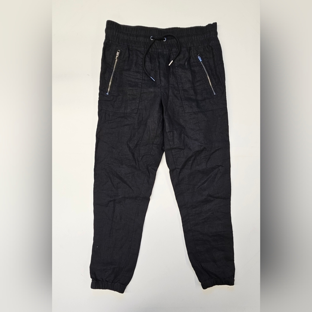 Athleta Womens Size 2 Black Cabo Linen Jogger Pants (M1)